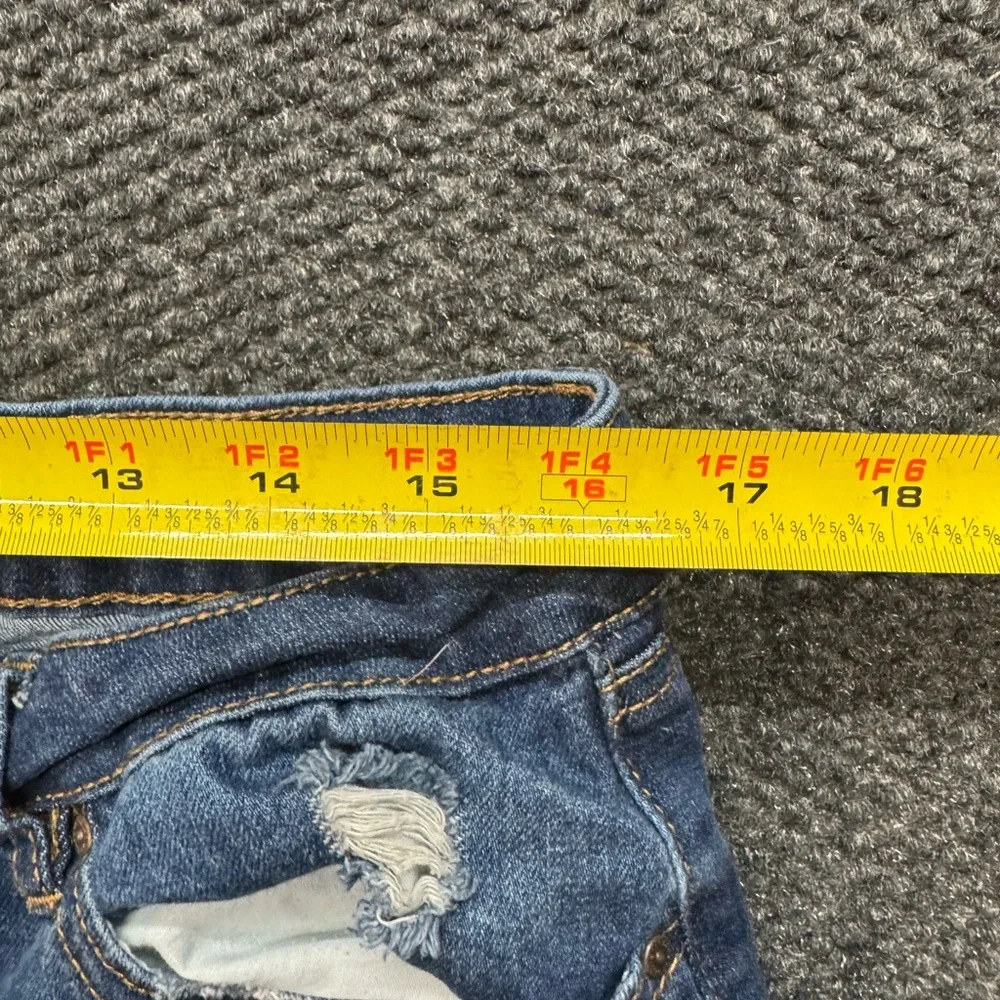 Rewash Frayed Denim Blue Shorts - Picture 3 of 6